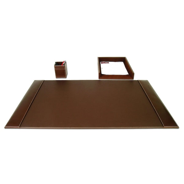 Dacasso Rustic Brown Leather 3-Piece Desk Set DF-3237 - main